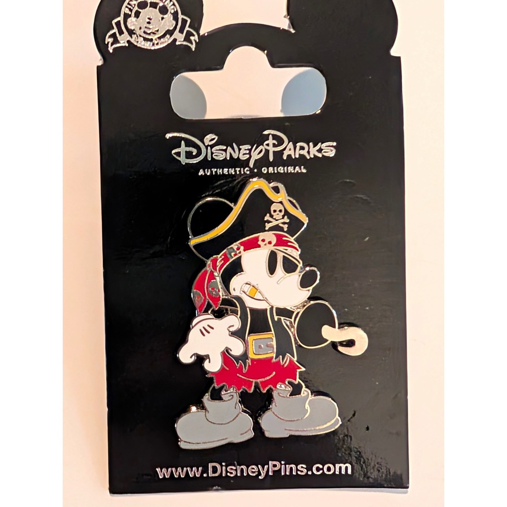 Disney Parks Mickey Mouse Pirate Pin New on Card Green Single NOC Authentic